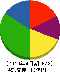 田枝建設 貸借対照表 2010年4月期