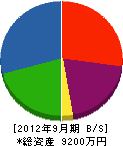 岡田建設 貸借対照表 2012年9月期