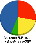 澤田組 貸借対照表 2012年9月期