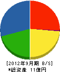 丸昇彦坂建設 貸借対照表 2012年9月期