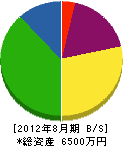 和田組 貸借対照表 2012年8月期
