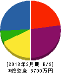 三芳野商会 貸借対照表 2013年3月期