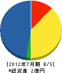 田邉建設工業 貸借対照表 2012年7月期