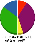 稗田産業 貸借対照表 2011年7月期