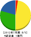 金沢建設 貸借対照表 2012年7月期