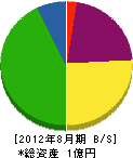 山本電機 貸借対照表 2012年8月期