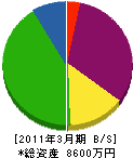 笠松建設 貸借対照表 2011年3月期