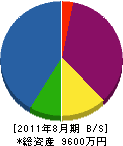 三栄興業 貸借対照表 2011年8月期