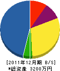 建築業篠木 貸借対照表 2011年12月期