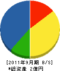 飯島工事 貸借対照表 2011年9月期