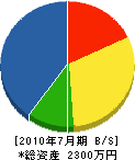 神戸造園 貸借対照表 2010年7月期