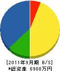 上田環境衛生 貸借対照表 2011年9月期