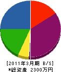 豊島組 貸借対照表 2011年3月期