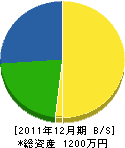 松しま造園 貸借対照表 2011年12月期 松しま造園 貸借対照表 2011年12月期
