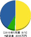田中造園 貸借対照表 2010年5月期