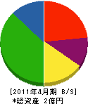 砂子阪工業所 貸借対照表 2011年4月期