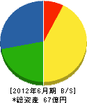 岡本土木 貸借対照表 2012年6月期