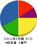 関東防災工業 貸借対照表 2012年9月期