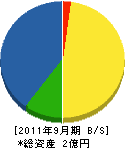 ＊橋電気 貸借対照表 2011年9月期