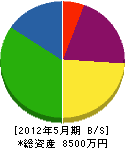 原田空調設備 貸借対照表 2012年5月期