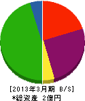 田部晃業 貸借対照表 2013年3月期
