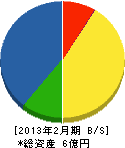 糸賀工務店 貸借対照表 2013年2月期