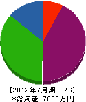 内田電設 貸借対照表 2012年7月期