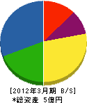 高田地研 貸借対照表 2012年3月期