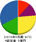 澤田屋建設 貸借対照表 2010年8月期