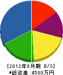 菊城電気 貸借対照表 2012年8月期