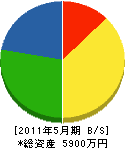 増田建設 貸借対照表 2011年5月期