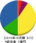 中部電通舎 貸借対照表 2010年10月期