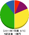 佐々木工業 貸借対照表 2011年7月期