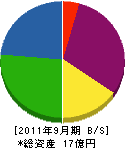 石鈴産業 貸借対照表 2011年9月期