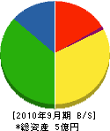 藤澤工業 貸借対照表 2010年9月期