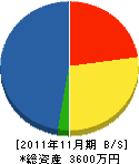 菅田電業 貸借対照表 2011年11月期