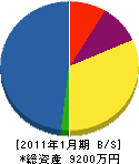 シムラ 貸借対照表 2011年1月期