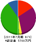 山元水道工業所 貸借対照表 2011年7月期