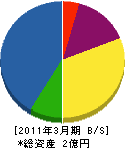 大川建設 貸借対照表 2011年3月期