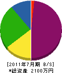 和田水道 貸借対照表 2011年7月期