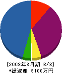 長沢建設 貸借対照表 2008年8月期