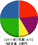 花谷工業 貸借対照表 2011年7月期