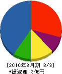 上田建装社 貸借対照表 2010年8月期