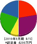 伊藤硝子店 貸借対照表 2010年8月期