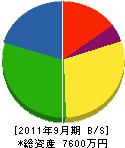 冨士製畳 貸借対照表 2011年9月期
