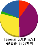 山田電気工事 貸借対照表 2008年12月期