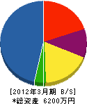 藤倉設備 貸借対照表 2012年3月期