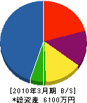 藤倉設備 貸借対照表 2010年3月期