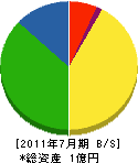 熊本建設 貸借対照表 2011年7月期