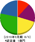 中田設備工業 貸借対照表 2010年9月期